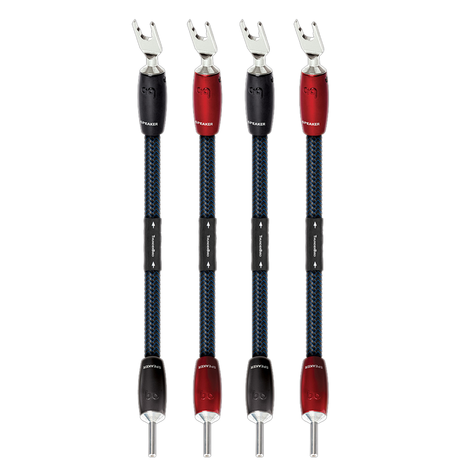 Audioquest ThunderBird BiWire Jumpers 0,21m Bananas > Spades --- 1