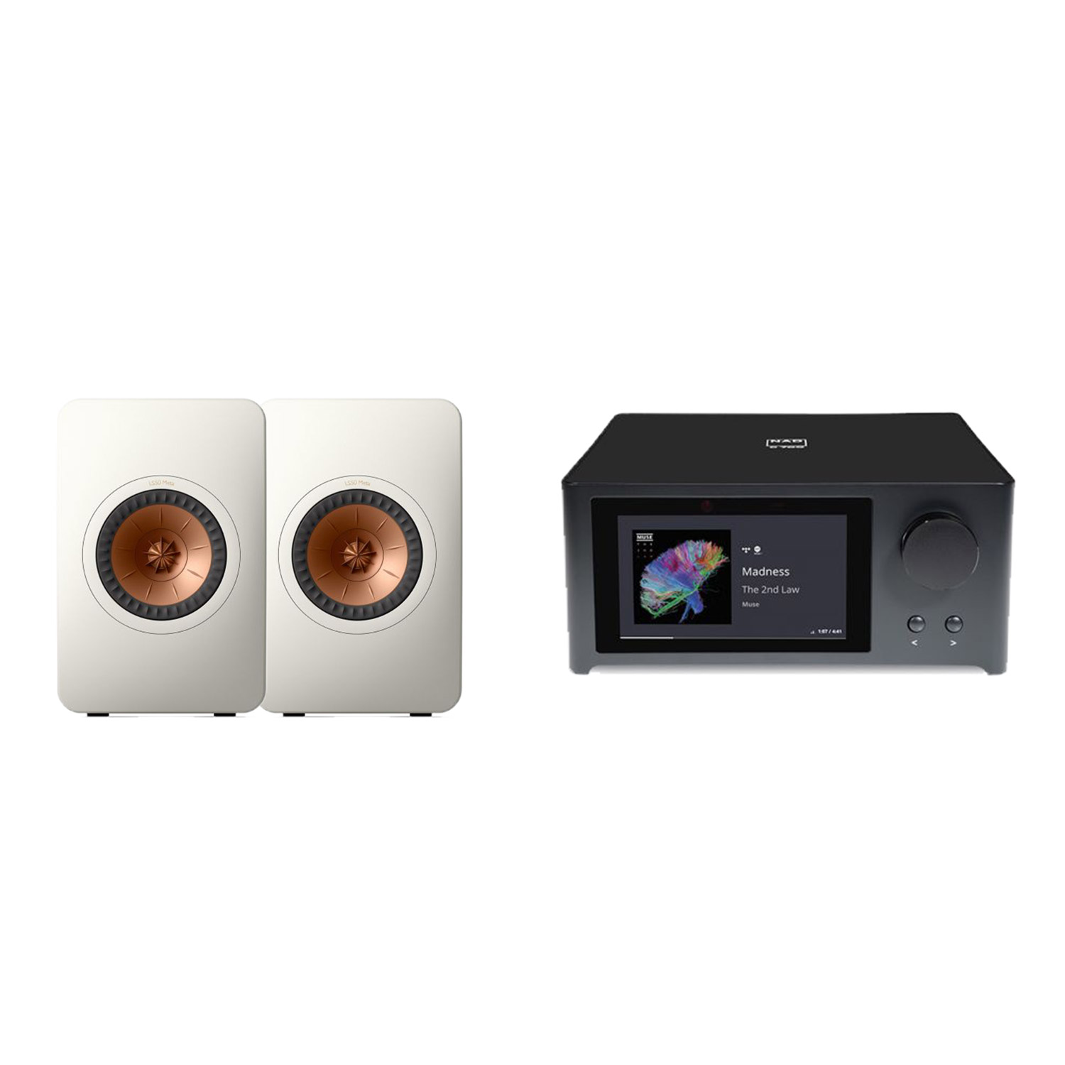 HeimkinoWelt KEF LS50 META & NAD C 700 Mineral White --- 1