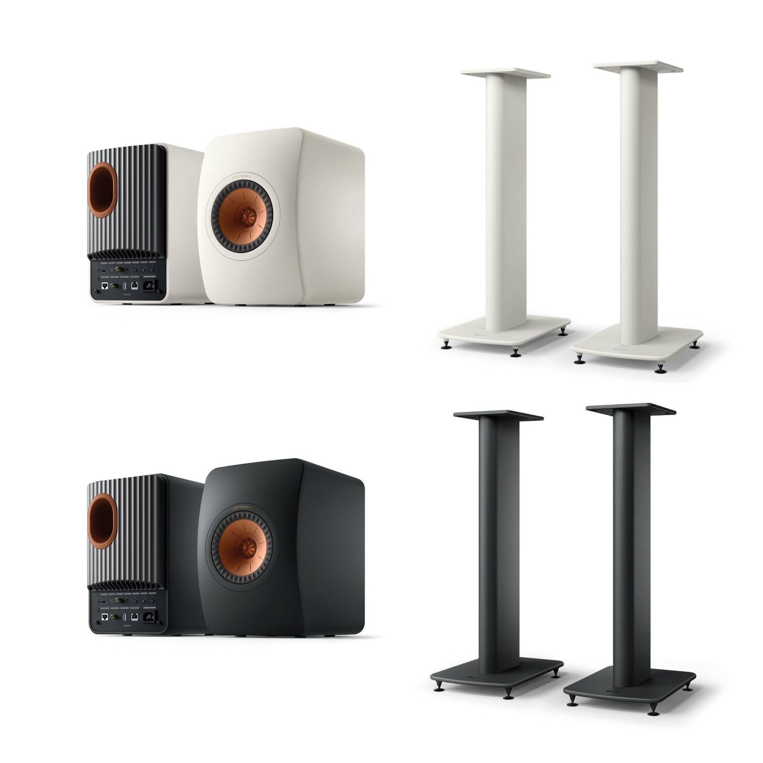 KEF LS50 Wireless II - Aktiv-Lautsprecher + S2 Standfüße SET --- 1