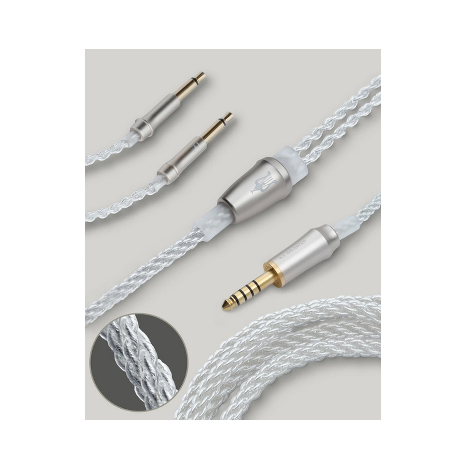 MEZE Audio Silber-Kupfer Upgrade Kabel 1,2m 2x 3,5mm/4,4mm --- 1