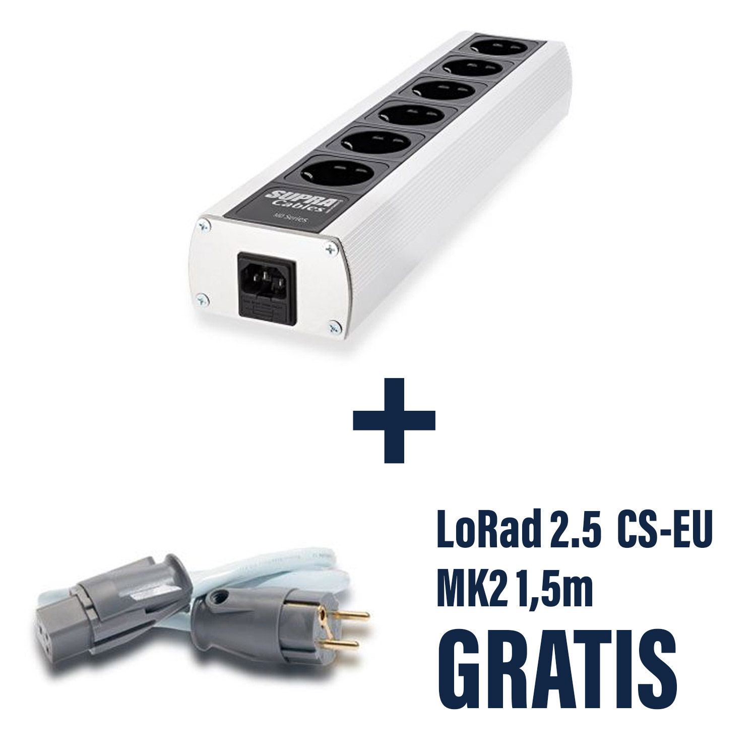 Supra Cables Mains Block MD06-EU MK3 inkl. 1,5m LoRad MK2 Netzkabel --- 1